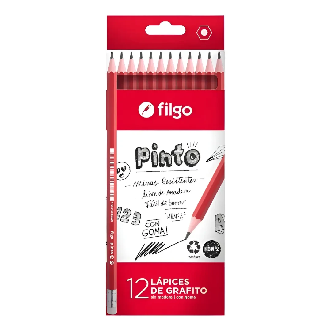 Lápiz Negro Filgo Con Goma nro 2 x12