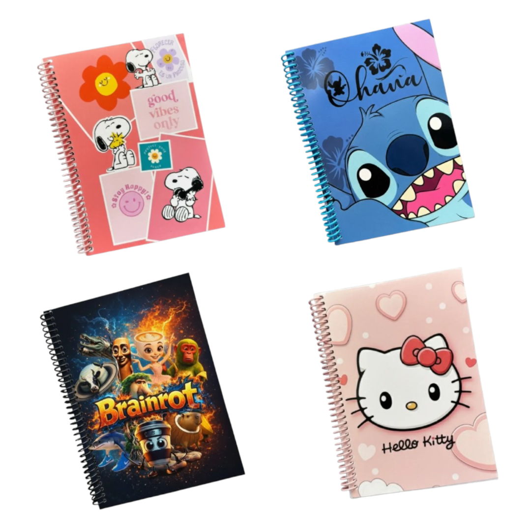 Cuaderno rayado 15x21 - varios motivos