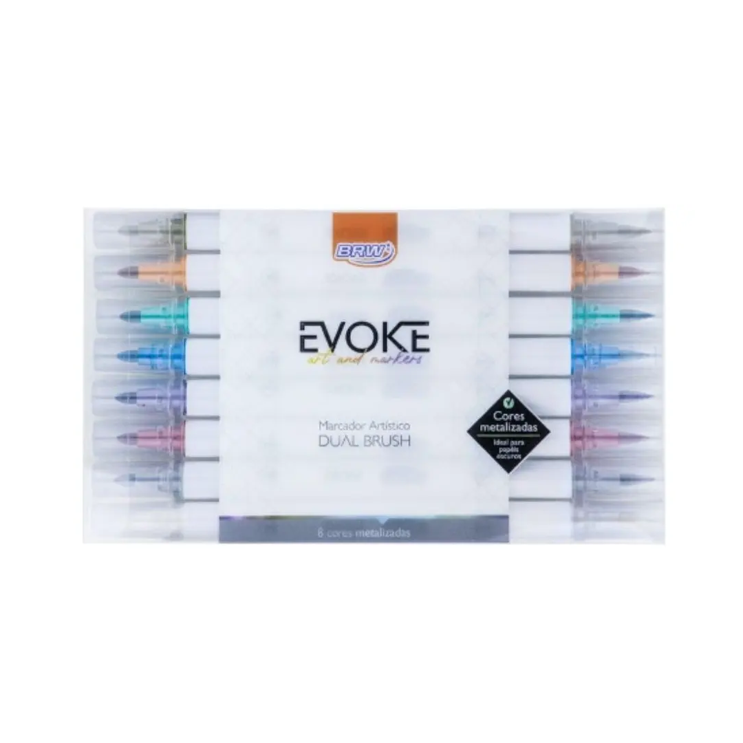 Marcadores BRW Evoke - Metallic X 8u - Doble Punta