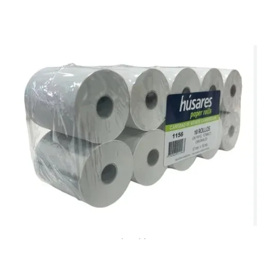 Rollo papel térmico Húsares - 57mm x10