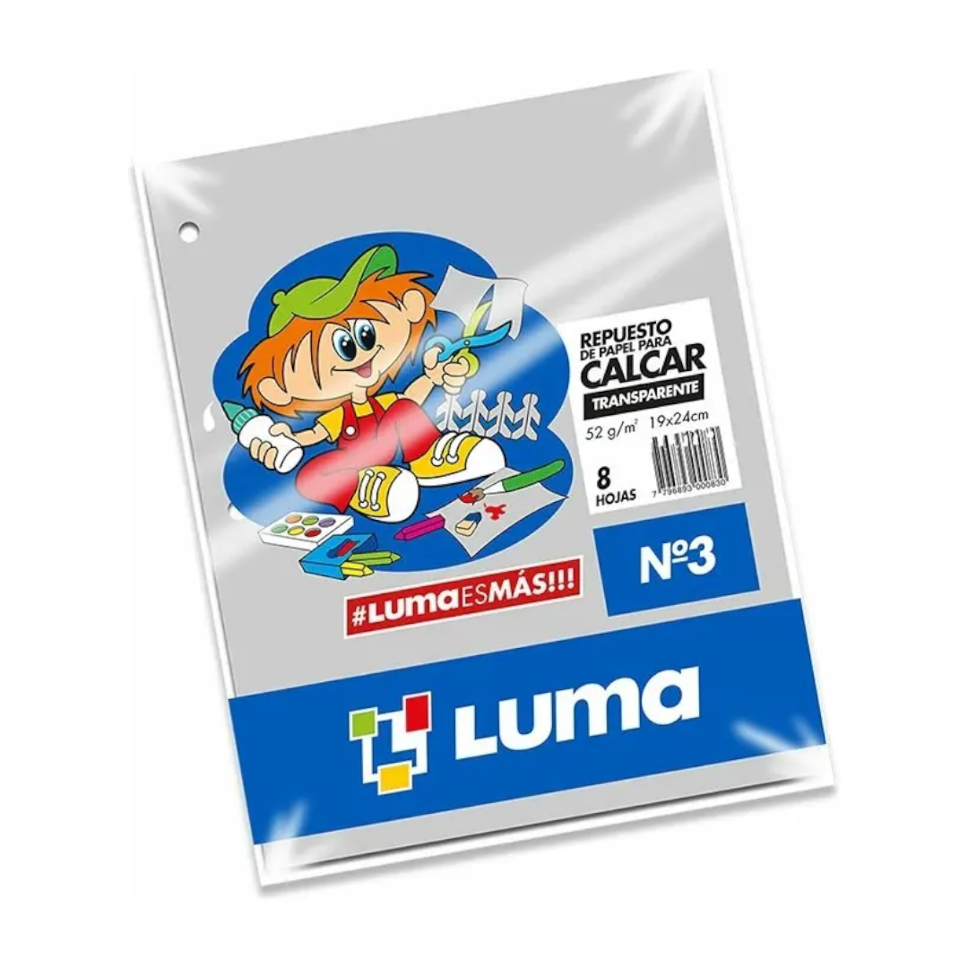 Papel de calcar Luma nro 3 - x8