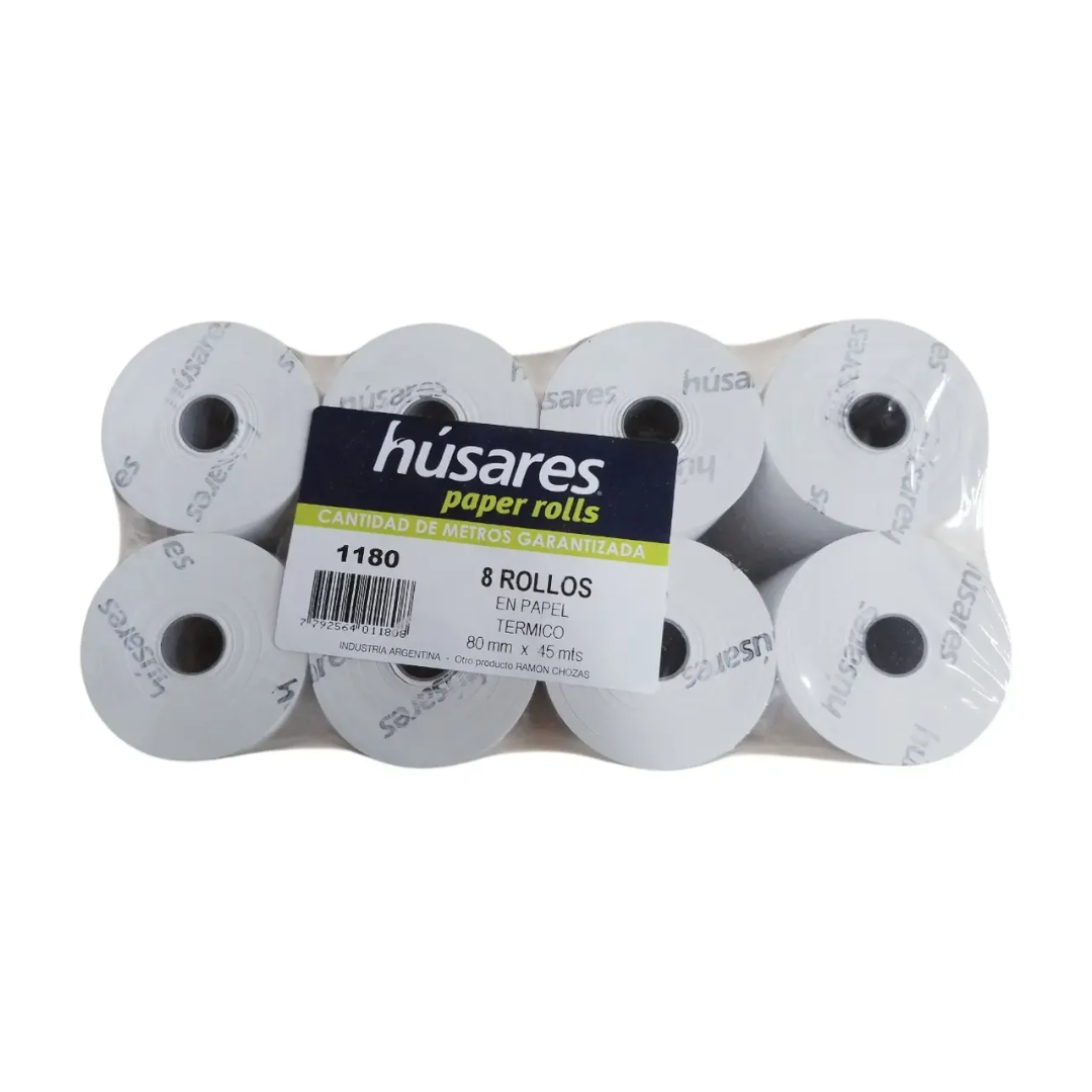 Rollo papel térmico Húsares - 80mm x8